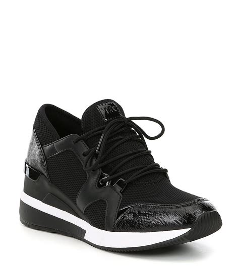 michael kors black chain sneakers|Michael Kors black wedge sneakers.